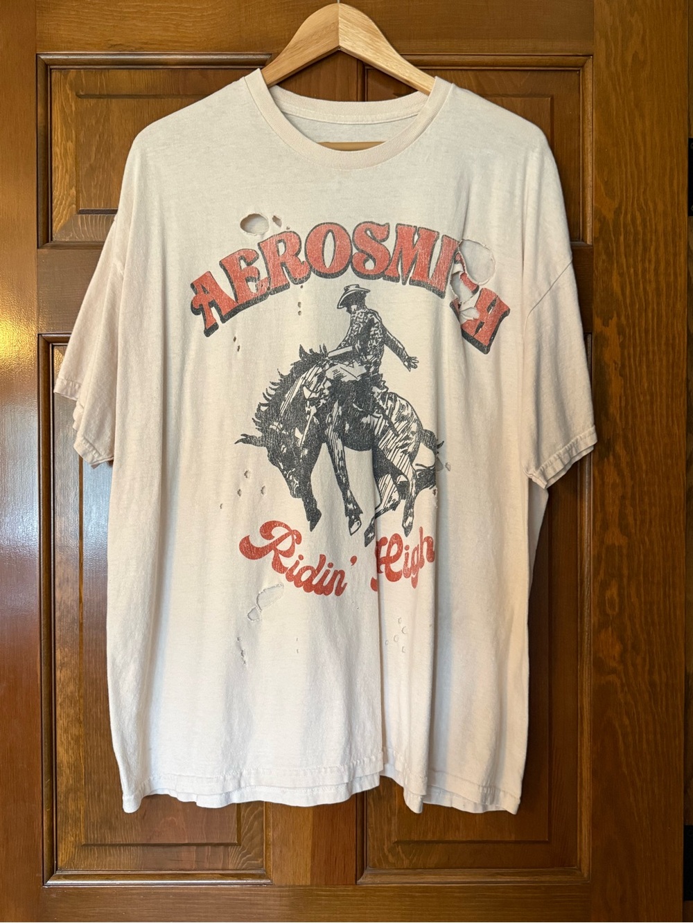 Aerosmith 'Ridin' High’ Beige Graphic Band Tee